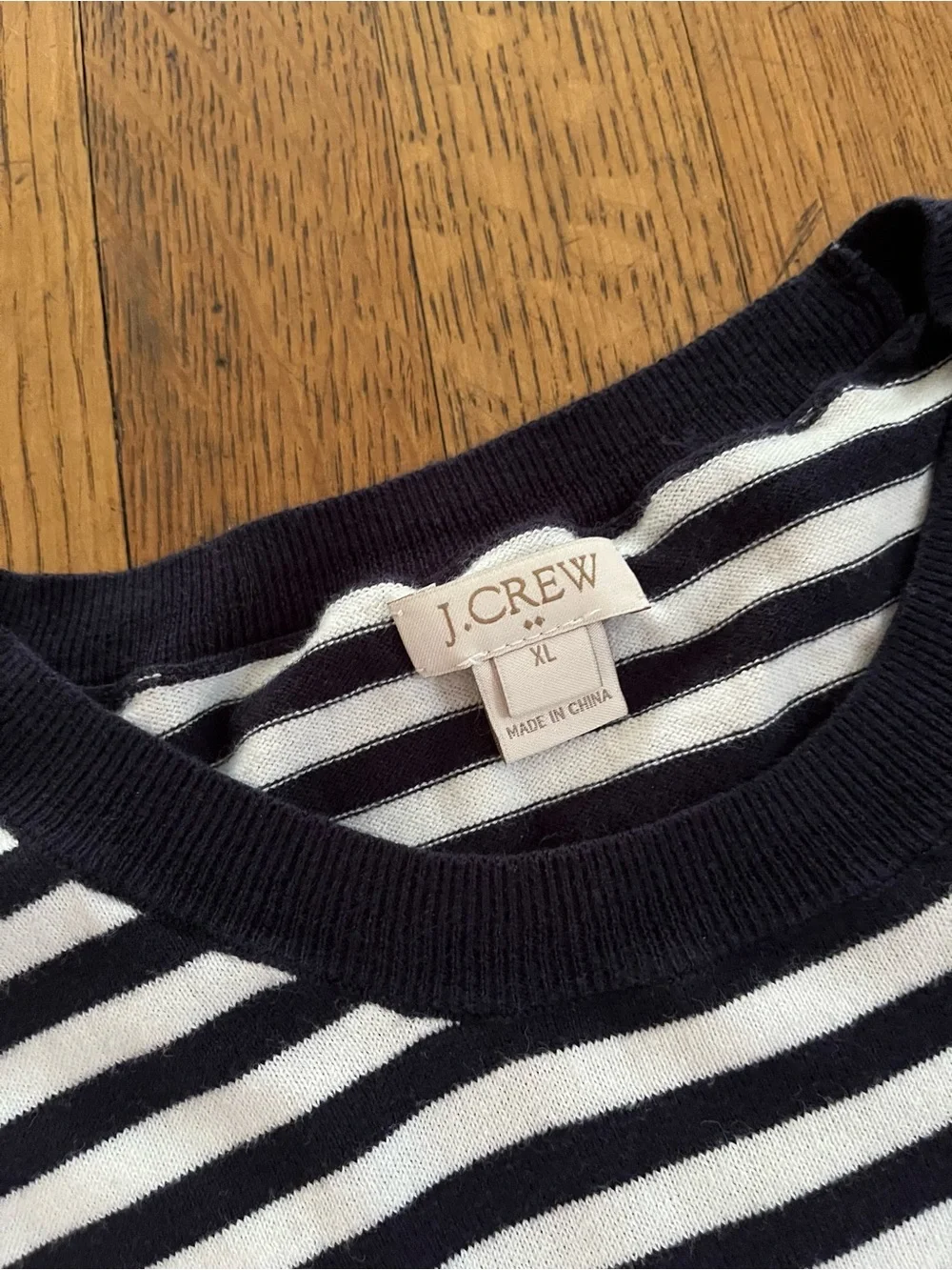 J. Crew Navy and White Striped Sleeveless Knit Tank